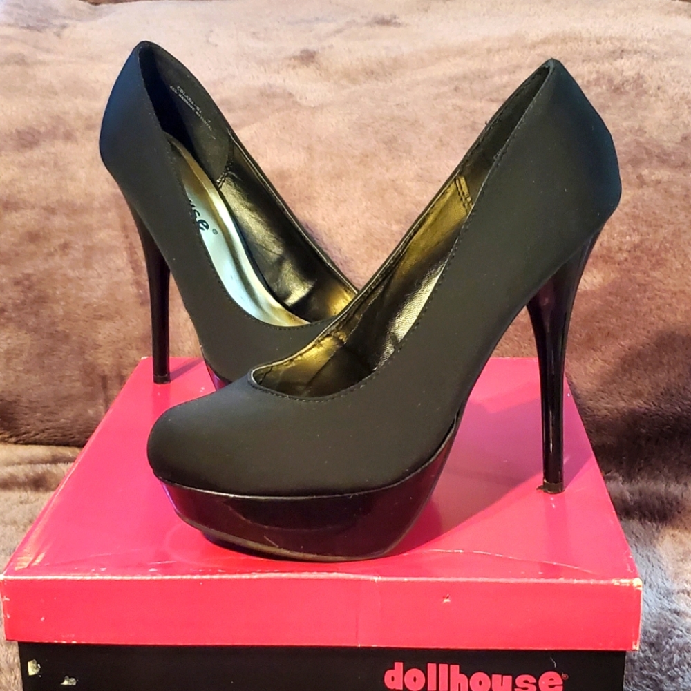 Dollhouse Black Platform Heels